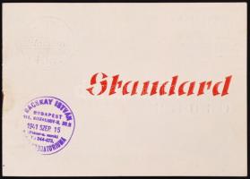 1941 Standard típusú rádiók képes prospektusa