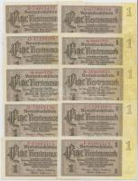Német 3. Birodalom 1937. 1RM (10x) nyolcjegyű sorozatszám T:I,I- German Third Reich 1937. 1 Rentenmark (10x) 8 digit serial C:UNC,AU Krause KM#173