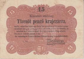 1849. 15Kr "Kossuth-bankó" T:III