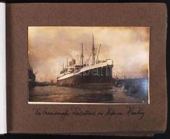 1925 Fotóalbum németországi hajóútról a fotók alatt a helynevek feltüntetésével,31 db fényképpel, fényképek mérete: 7x10 cm és  9x13 cm között/  Travel photo album, Germany.