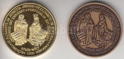 1998. "Lisszaboni Világkiállítás / Carolina a kontinens első gőzhajója" aranyozott Br és Br emlékérem pár (31mm) T:PP,1