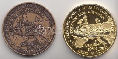 1998. "Lisszaboni Világkiállítás / Carolina a kontinens első gőzhajója" aranyozott Br és B...