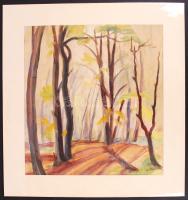 Szigethy István (1891-1966): Erdő. Akvarell, papír, jelzett, paszpartuban, 43×40 cm