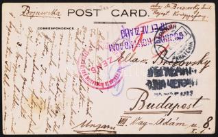 1915 Dr. Brezovsky Emil orvos két társával a paracini fogolytáborban. A fotót elküldték Budapestre. ...