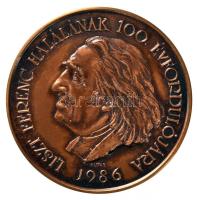 Kutas László (1936-) 1986. "MÉE Sopron / Liszt Ferenc halálának 100. évfordulója" Br emlékérem (42,5mm) T:1