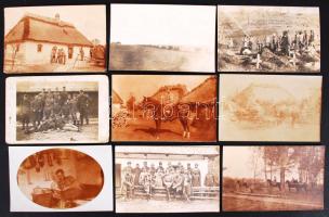 cca 1914-1918 9 db katonai fotólap feliratozva / 9 military postcards with insriptions