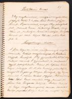 cca 1900 Kézzel írt receptfüzet 50 étel és 100 sütemény receptjével