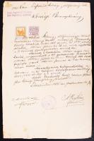 1921 Irredenta bélyegzős községi bizonyítvány