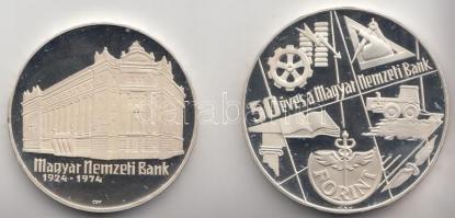 1974. 50Ft Ag + 100Ft Ag "50 éves az MNB" T:PP