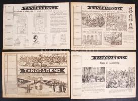 cca 1930 8 db kitöltetlen hazafias órarend