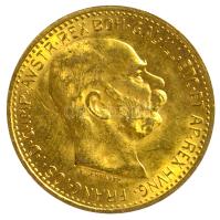 Ausztria 1910. 10K Au "Ferenc József" (3.41g/0.900) T:2 ph. Austria 1910. 10 Kronen Au "Franz Joseph I" (3.41g/0.900) C:XF edge error