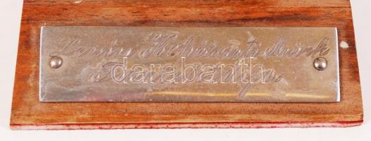 Öntödei munkás "Lenin Kohászati Művek Tiszteletdíja", bronz, fa talapzaton, m:25 cm