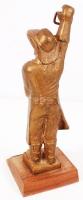 Öntödei munkás "Lenin Kohászati Művek Tiszteletdíja", bronz, fa talapzaton, m:25 cm