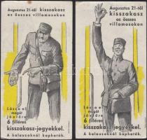 cca 1930 2 db kisszakaszjegy számolócédula