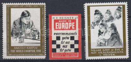 3 db modern sakk reklámbélyeg