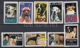 9 db modern kutya reklámbélyeg
