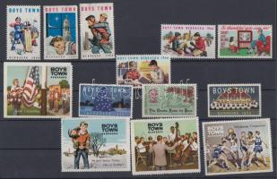 13 db modern Boys Town reklámbélyeg