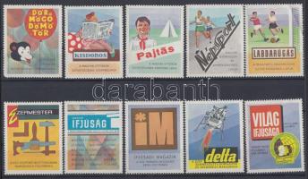 10 db modern újságok reklámbélyeg