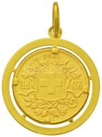 Svájc 1930B 20Fr Au "Helvetia" Bern (6,452g) 14K-os arany foglalatban, összesen 9.25g T:2
...