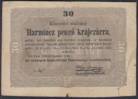 1849. 30Kr "Kincstári utalvány" T:III-