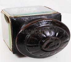 Antik fiáker gyertyás lámpa, egyik üvege törött, m:47 cm