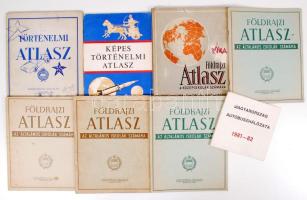 8 db klf háború utáni atlasz és egy buszhálózati térkép