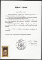 2000 Szent Jobb Pápán, hátoldalán alkalmi levélzáróval és az érsek ajánlásával