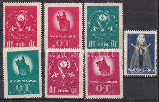1938 Eucharisztikus Kongresszus 6 db klf levélzáró + 1 Világkonferencia