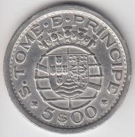 Sao Tomé és Principé 1946. 5Esc Ag tanúsítvánnyal T:2 Saint Thomas & Prince Islands 1946. 5 Escudos Ag with certificate C:XF Krause KM#13