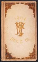 1904 Katona Lajosné Thuránszky Irén népoktató, elkötelezett nőnevelő 25 éves tanítói emlékünnepére Palágyi Lajos által írt és a kartársak által ajánlott Ünnepi dal c. vers 24 aláírással (köztük Nagy László pedagógus a Gyermektanulmányi Társaság alapítója, Palágyi Lajos tanár, költő, színműíró, Hajpál Benő budai ref. lelkész, író, Dr. Kiss Arnold rabbi, író, az Országos Rabbiképző Intázet tanára) bőrkötésben, rézverettel, a fedőlapon díszes KTI monogrammal