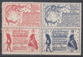 1914 Babakiállítás levélzáró négyestömb