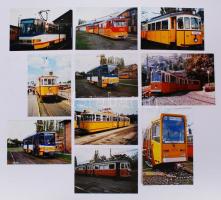 10 db színes fotó villamosokról, 8×15 cm