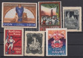 6 db külföldi kiállítási levélzáró