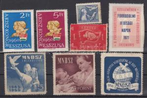 Úttörő, KISZ és MNDSZ 8 db levélzáró