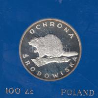 Lengyelország 1978. 100Zl Ag "Hód" T:PP Eredeti tokban Poland 1978. 100 Zlotych Ag "Beaver" C:PP Original plastic case
