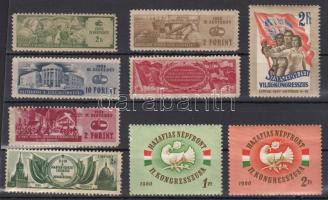 Magyar- szovjet Társaság, Hazafias népfront, Szakszervezet 9 db levélzáró