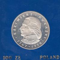 Lengyelország 1978. 100Zl Ag "Kazimierz Pulaski" T:PP Eredeti tokban Poland 1978. 100 Zlotych Ag "Kazimierz Pulaski" C:PP Original plastic case