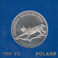 Lengyelország 1979. 100Zl Ag "Hiúz" T:PP Eredeti tokban Poland 1979. 100 Zlotych Ag "Lynx" C:PP Original plastic case
