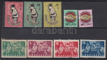 Koreáért segélybélyegek + Szakszervezet 7 + 2 db
