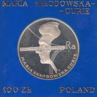 Lengyelország 1974. 100Zl Ag "Maria Curie halálának 40. évfordulója" T:PP Eredeti tokban Poland 1974. 100 Zlotych Ag "40th Anniversary - Death of Maria Sklodowska Curie" C:PP Original plastic case