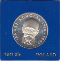 Lengyelország 1978. 100Zl Ag "Janusz Korczak születésének 100. évfordulója" T:PP Eredeti tokban Poland 1978. 100 Zlotych Ag "100th Anniversary - Birth of Janusz Korczak" C:PP Original plastic case