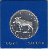 Lengyelország 1978. 100Zl Ag "Jávorszarvas" T:PP Eredeti tokban Poland 1978. 100 Zlotych Ag "Moose" C:PP Original plastic case