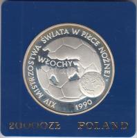 Lengyelország 1989. 20.000Zl Ag "Labdarúgó Világbajnokság / Focilabda" T:PP Eredeti tokban...
