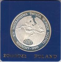 Lengyelország 1989. 20.000Zl Ag "Labdarúgó Világbajnokság / Játékos" T:PP Eredeti tokban
P...