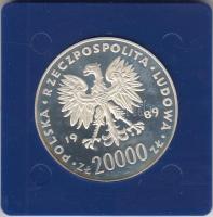 Lengyelország 1989. 20.000Zl Ag "Labdarúgó Világbajnokság / Játékos" T:PP Eredeti tokban
P...