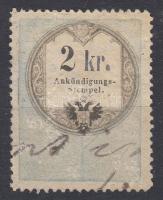 2kr Hirdetménybélyeg