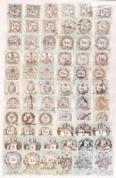 66 db okmánybélyeg az 1850-1860-as évekből