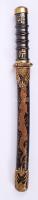 XVI. sz.-i sárkányos szamuráj dísztőr igényes, gyűjtői másolata (Denix) eredeti dobozában / Collectors copy of Samurai dagger 60 cm