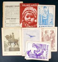 Cca 1900-1960 Egy doboz irat, papír, újság, kártya, térkép, számlák, nyilas plakát, fényképek stb., ...