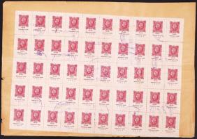 Okmánydarab 50 x 20P törvénykezési illetékbélyeggel